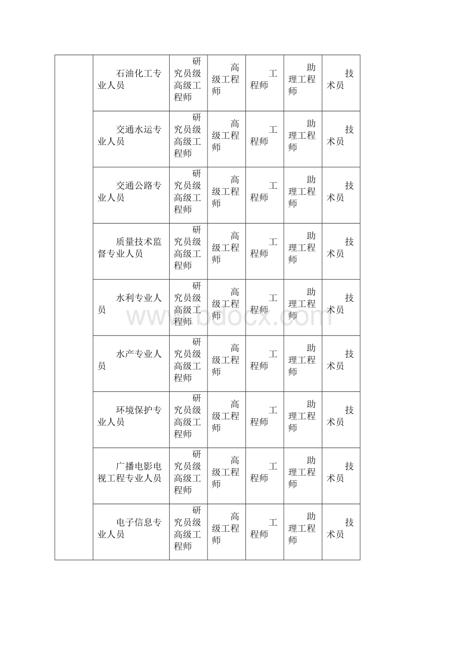 全国专业技术资格分类一览表及职称评审条件文档格式.docx_第2页