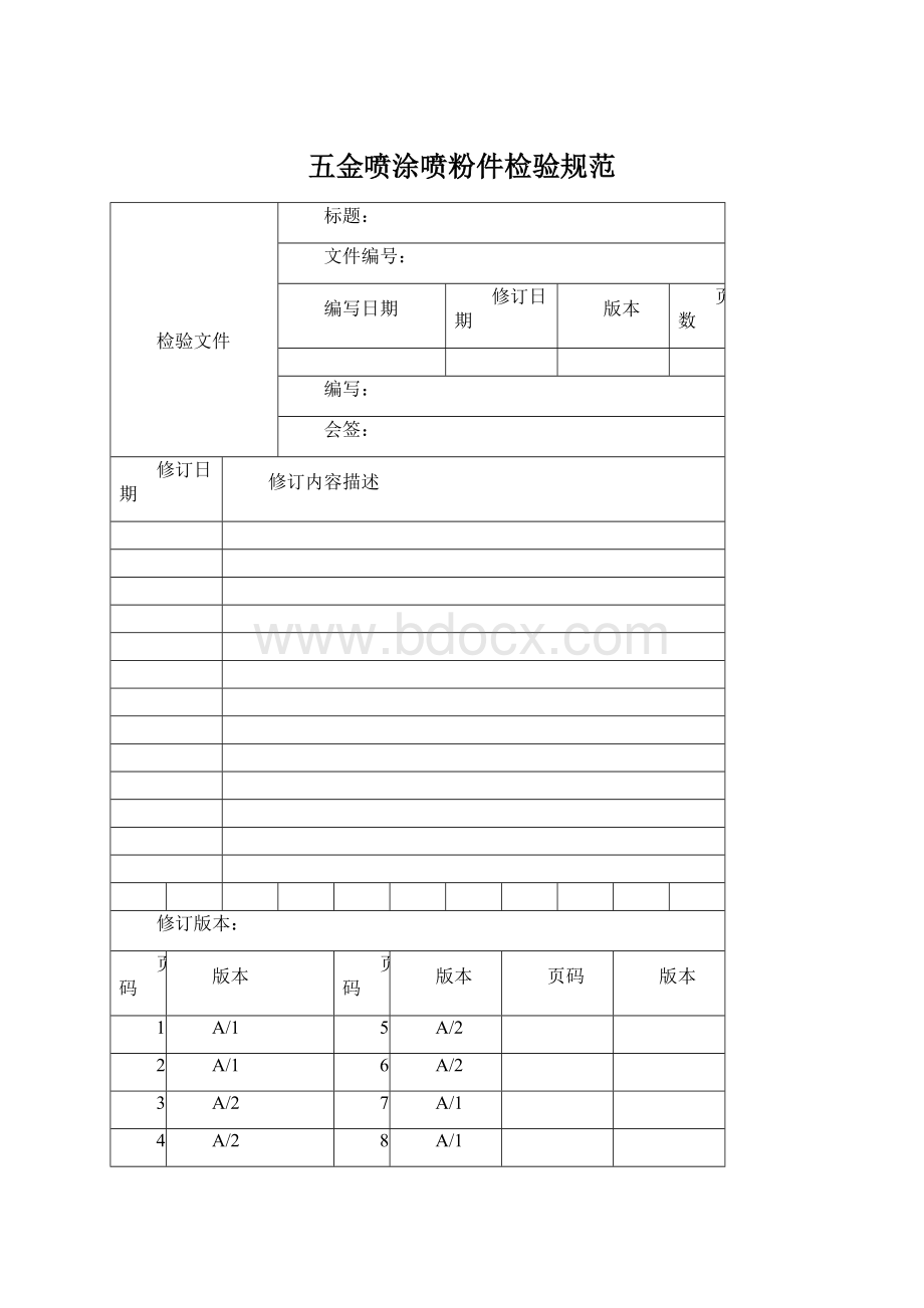 五金喷涂喷粉件检验规范.docx