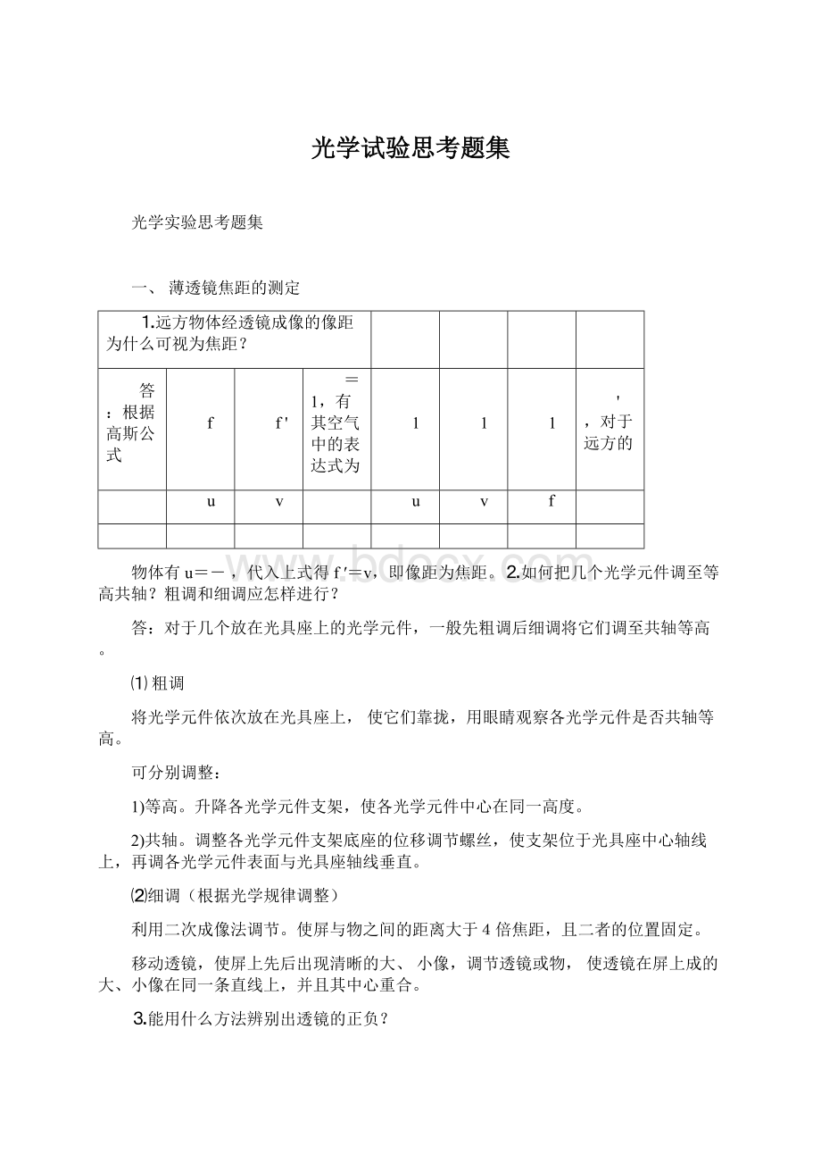 光学试验思考题集.docx_第1页