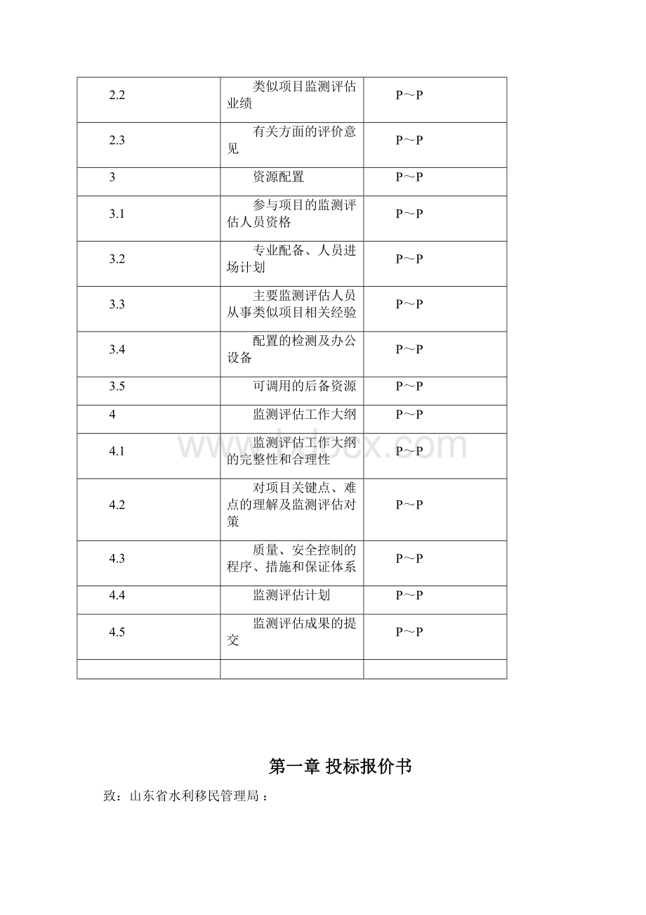 大型水库移民后期扶持政策实施情况度监测评估项目投标文件.docx_第2页