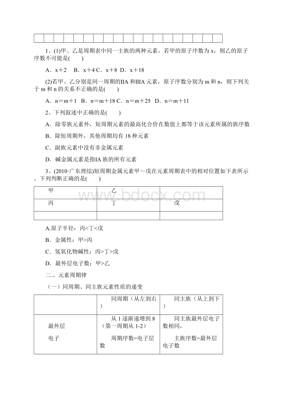 2元素周期表和元素周期律复习文档格式.docx_第2页