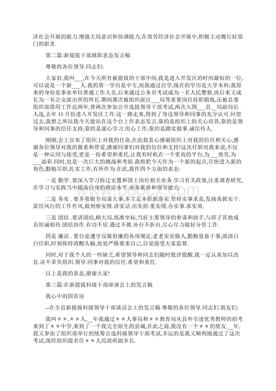 新提拔干部发言稿精选多篇文档格式.docx_第3页