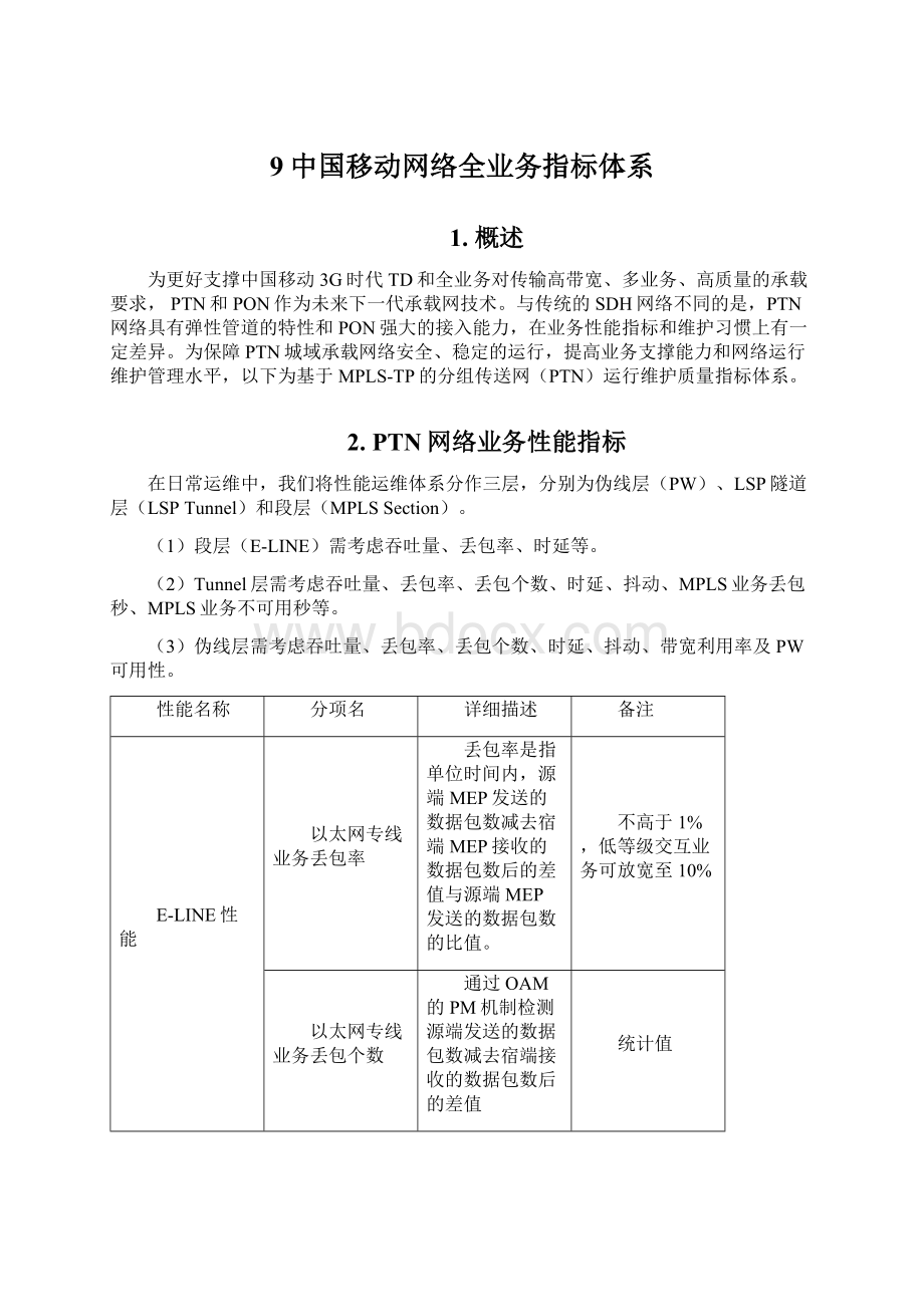 9中国移动网络全业务指标体系.docx