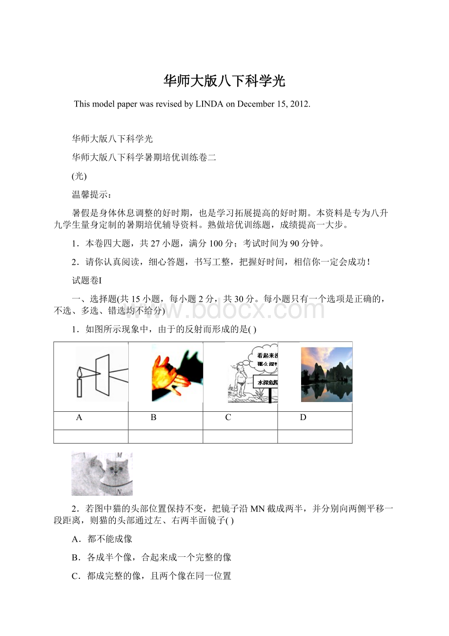 华师大版八下科学光Word文档下载推荐.docx_第1页