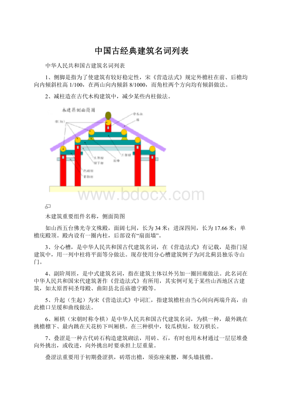 中国古经典建筑名词列表Word格式.docx