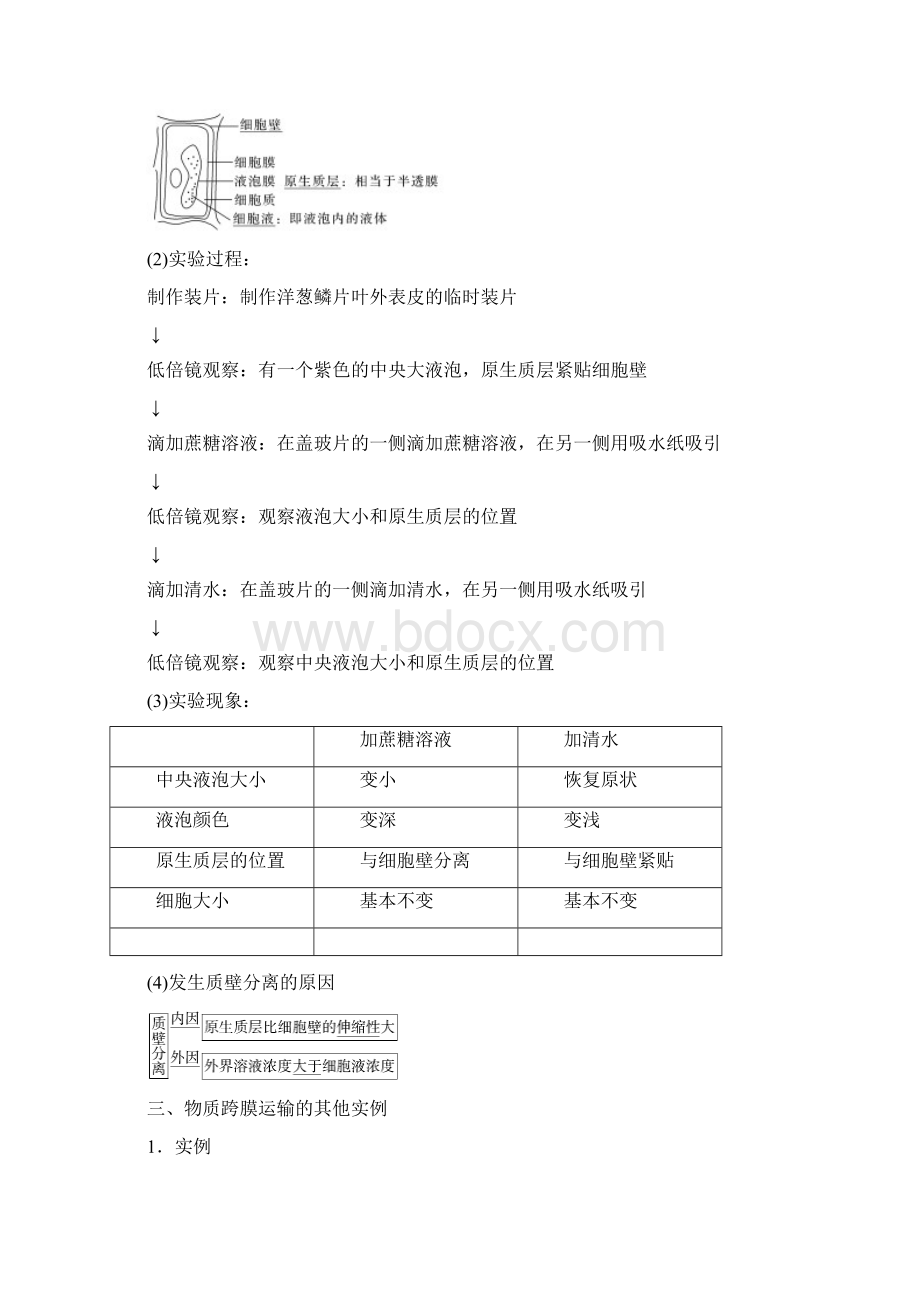 最新人教版高中生物必修一学案41 物质跨膜运输的实例 Word版含答案Word文档格式.docx_第2页