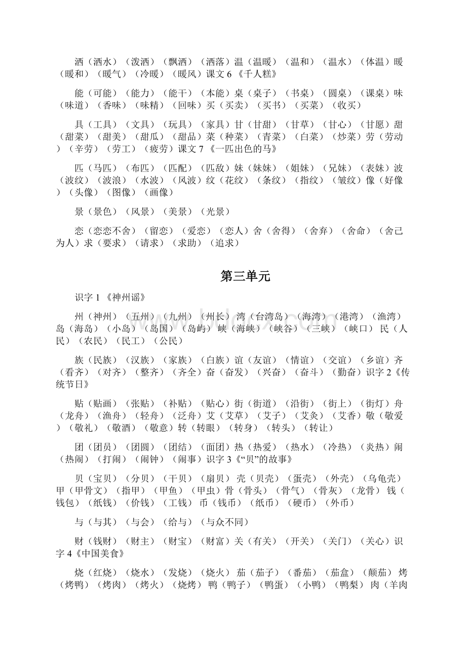 部编版二年级下册生字表组词Word格式文档下载.docx_第2页