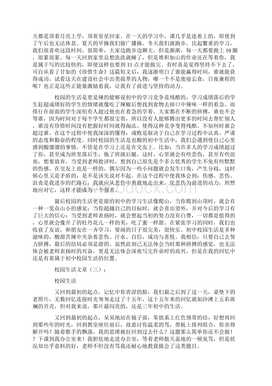 校园生活文章精选20篇情感文章完美版Word文档格式.docx_第2页