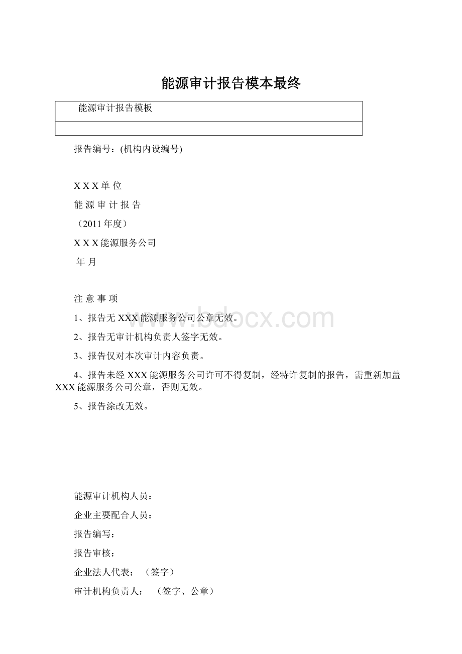 能源审计报告模本最终.docx_第1页