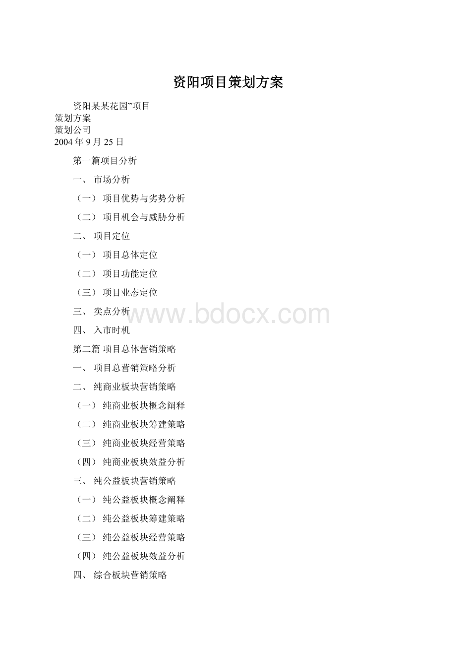 资阳项目策划方案.docx