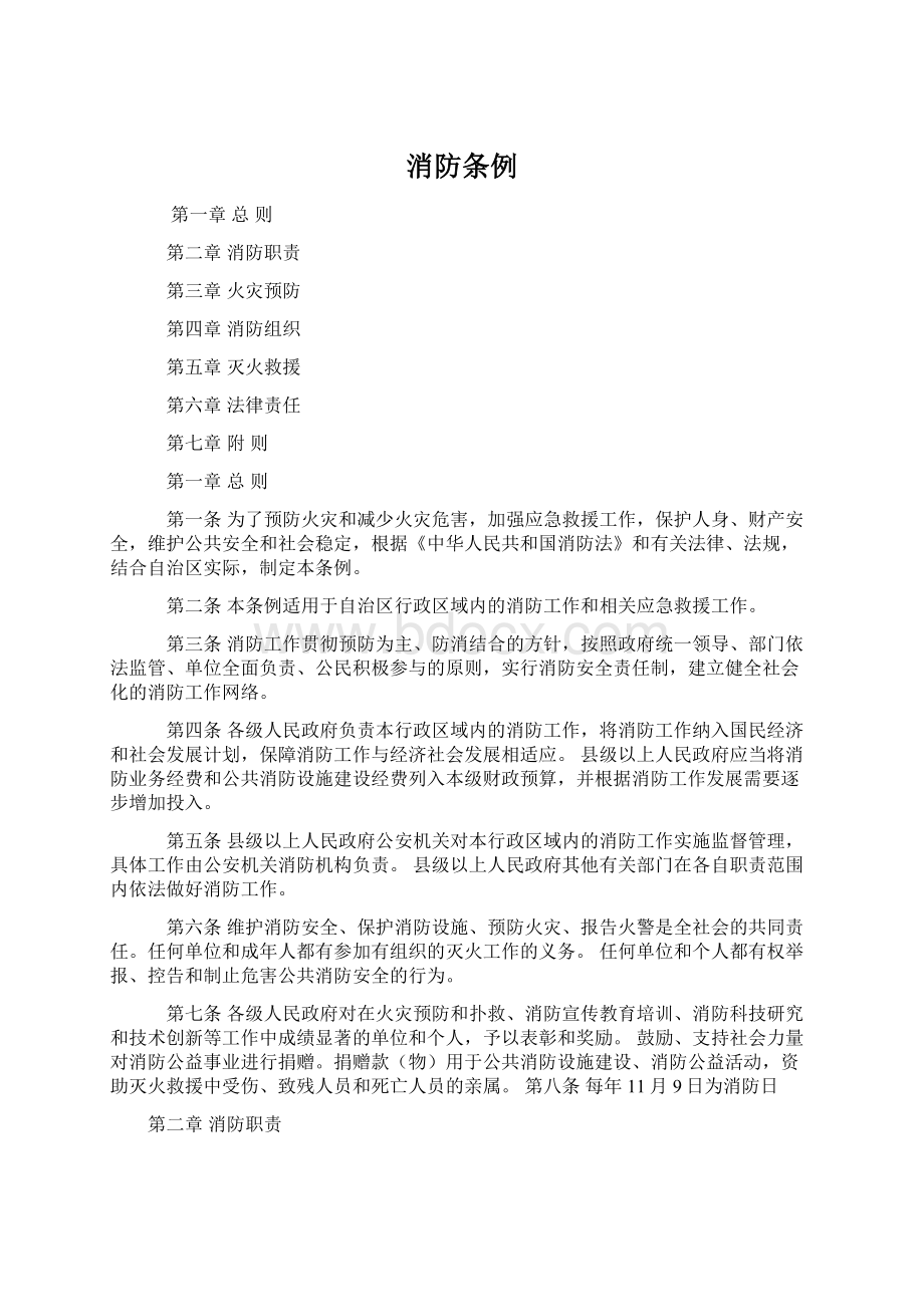 消防条例文档格式.docx