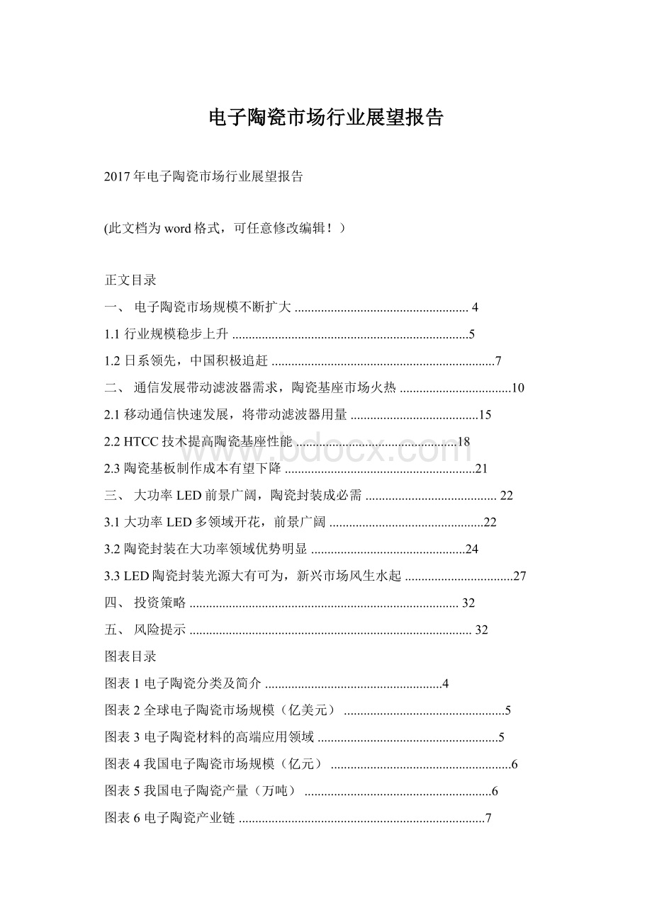 电子陶瓷市场行业展望报告.docx