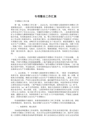 专项整治工作汇报Word下载.docx