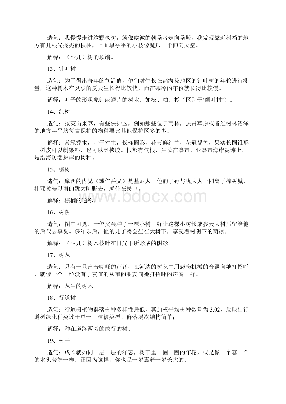 组词大全树组词相关词解释造句树字组词.docx_第3页