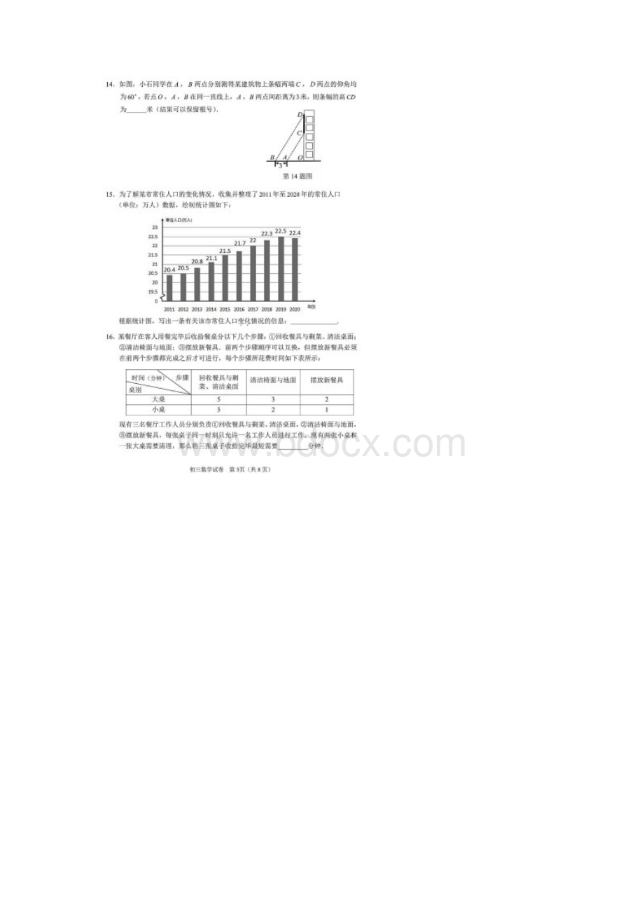 北京市石景山区届初三一模数学试题含答案解析.docx_第3页