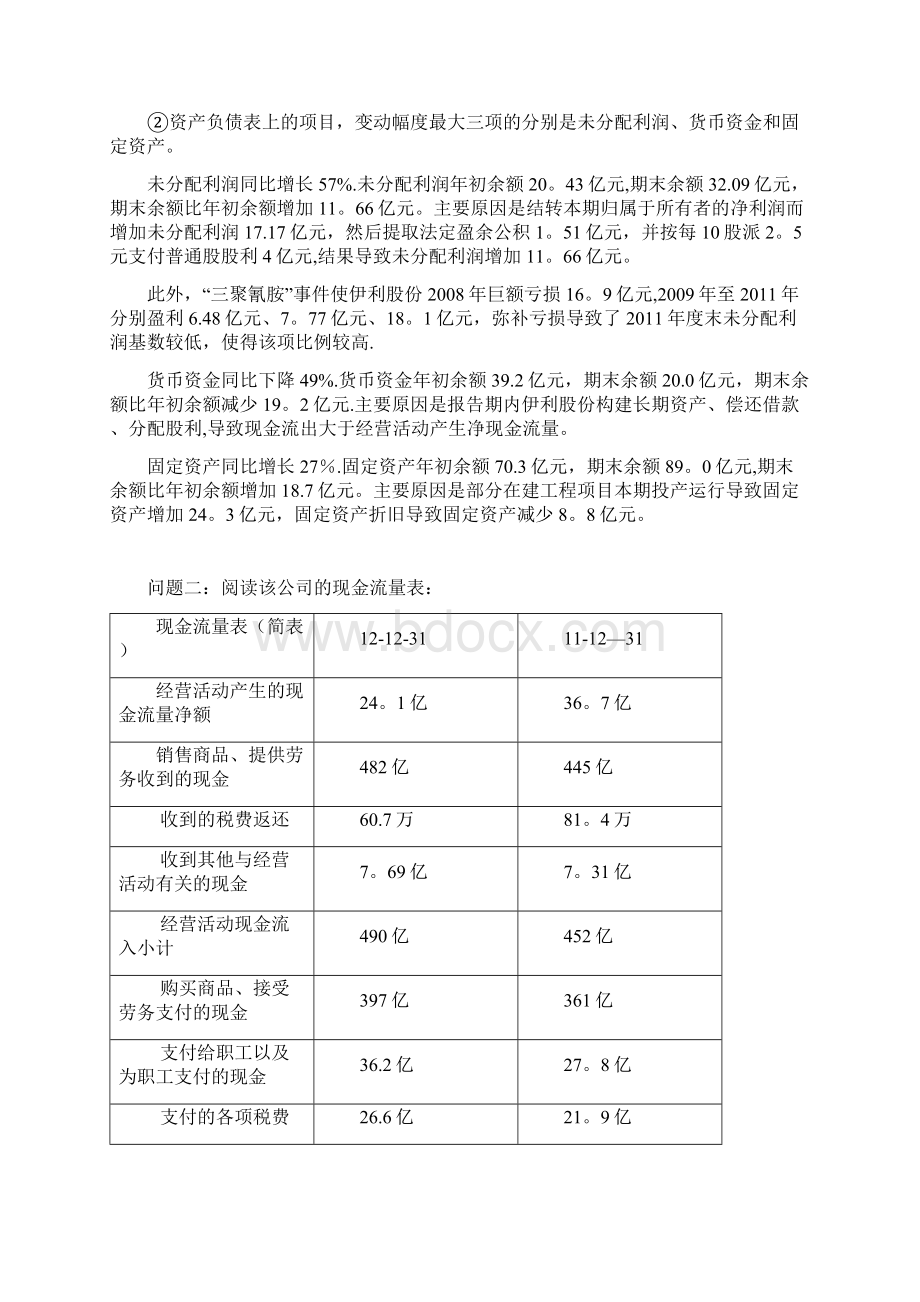 伊利股份会计报表分析范本模板.docx_第3页