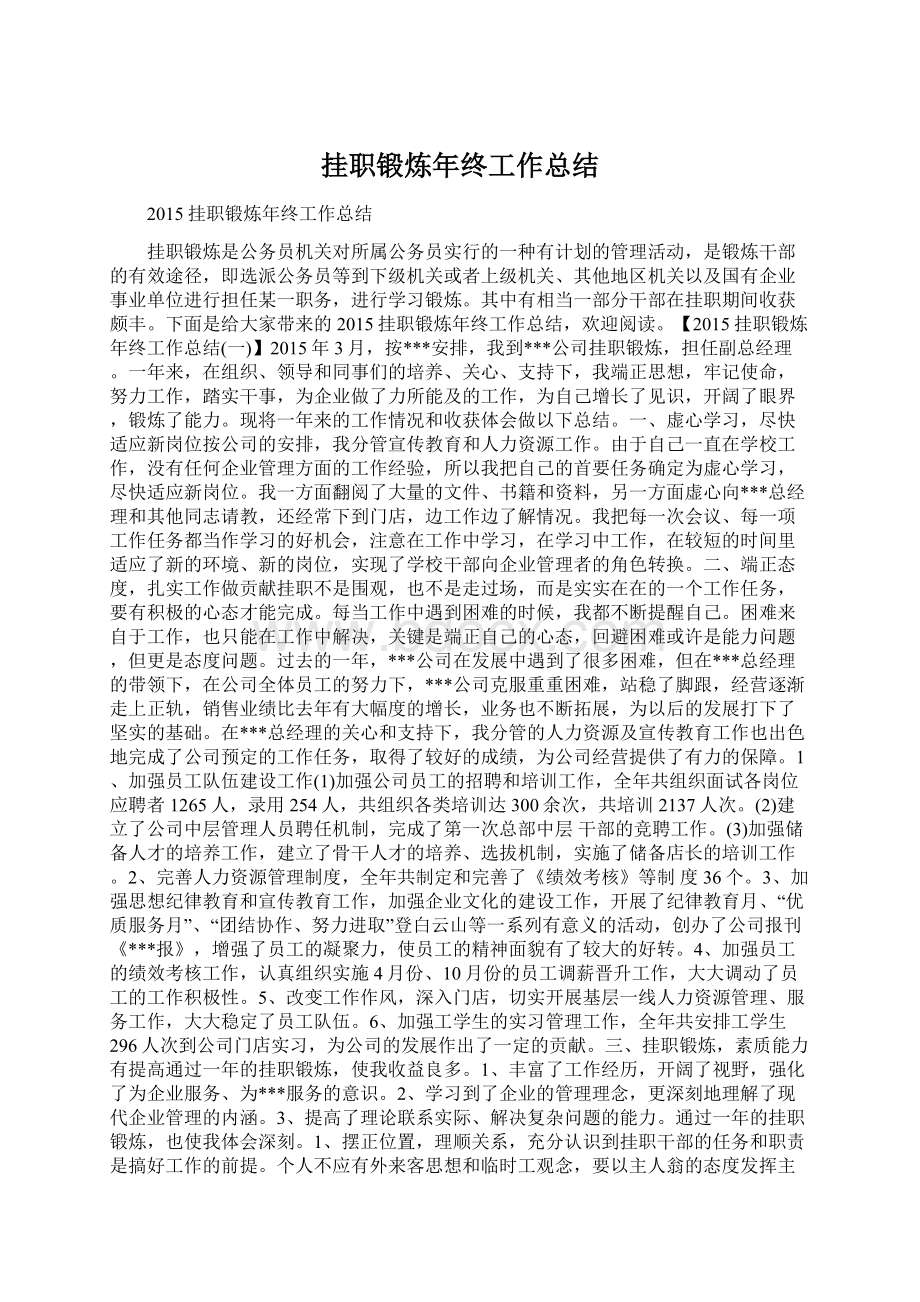 挂职锻炼年终工作总结Word文档格式.docx_第1页