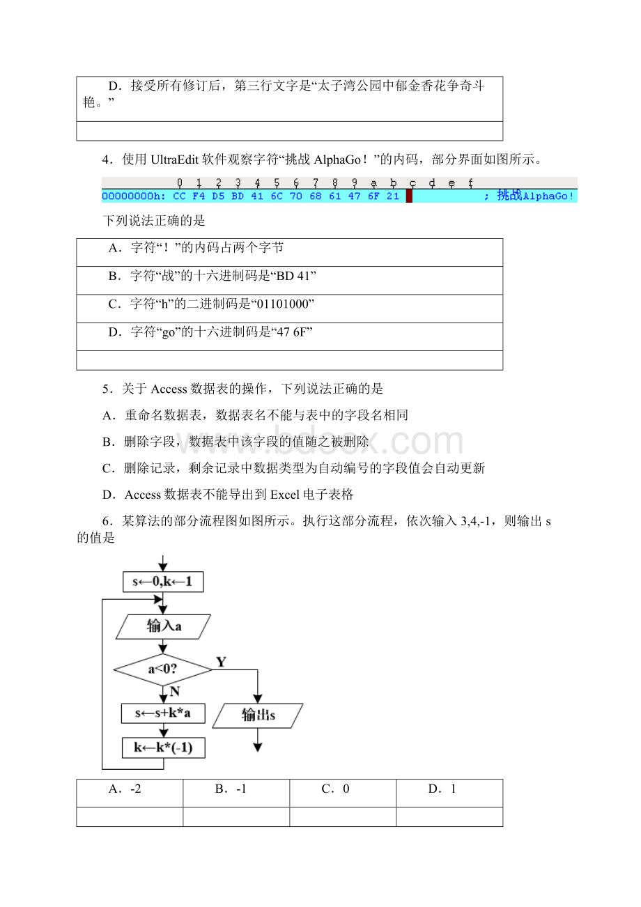 浙江信息技术学考选考真题.docx_第2页