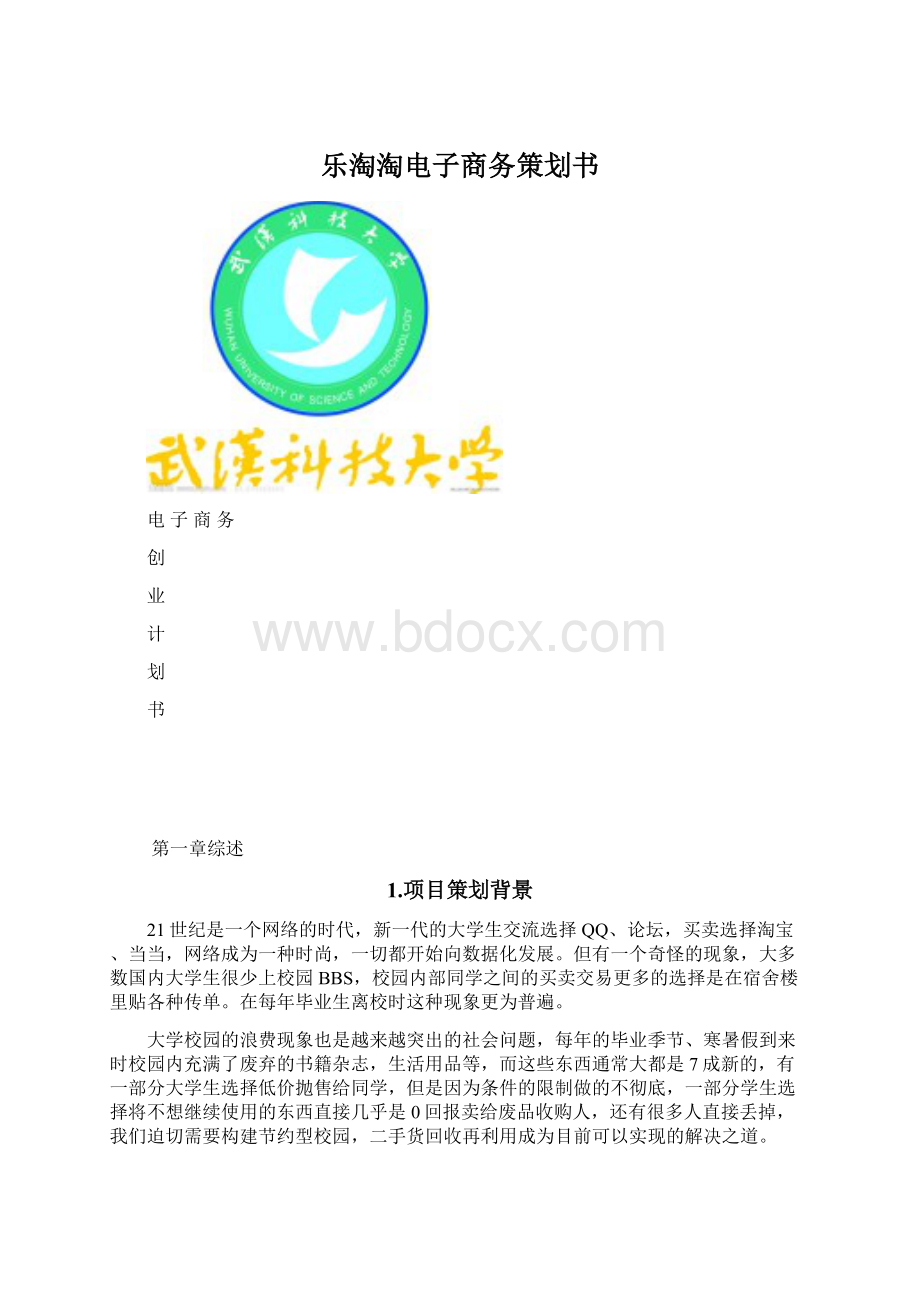 乐淘淘电子商务策划书Word下载.docx