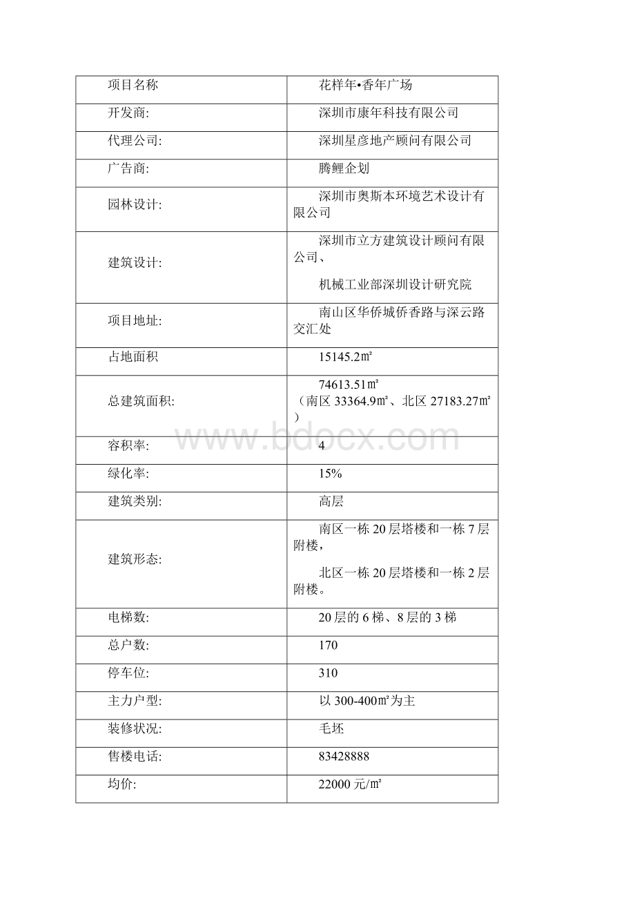 深圳花样年香年广场写字楼项目调研报告DOC.docx_第2页