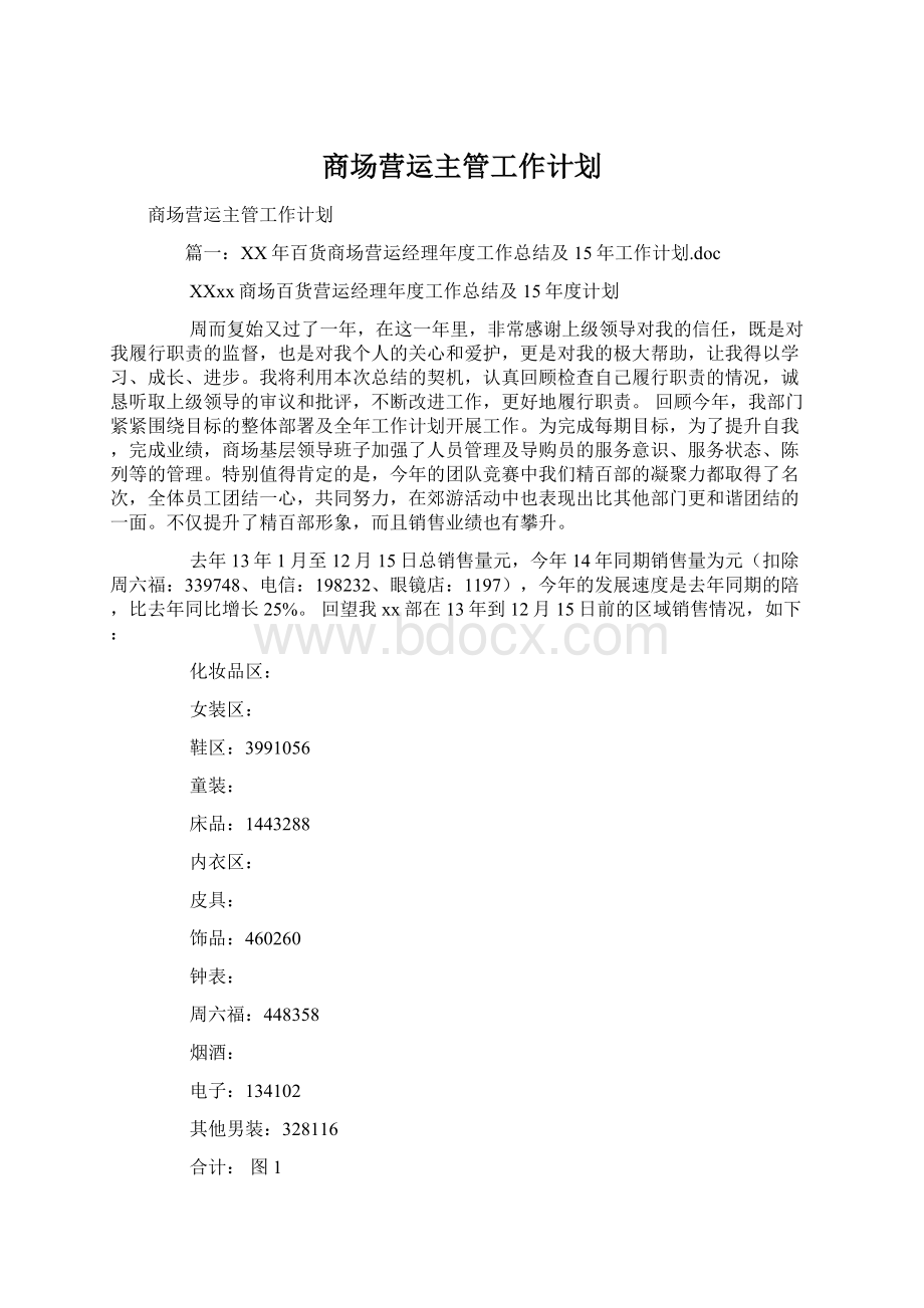 商场营运主管工作计划.docx_第1页