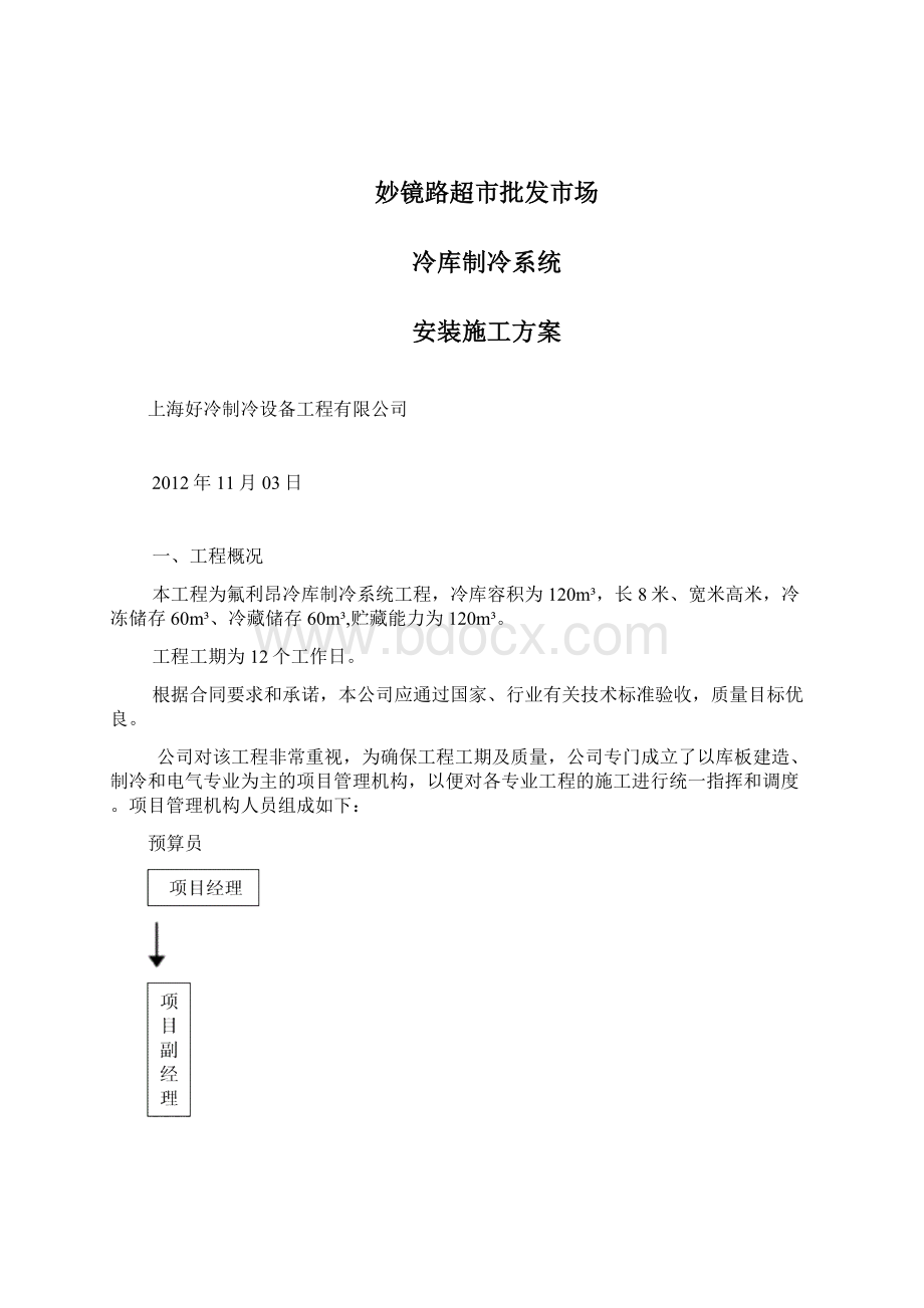 冷库制冷系统安装施工方案Word格式文档下载.docx_第2页