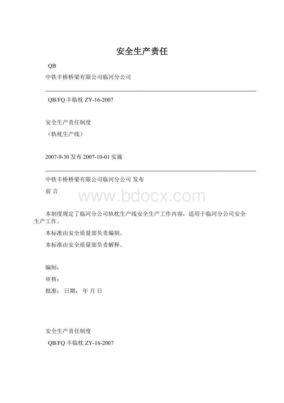 安全生产责任Word文档格式.docx