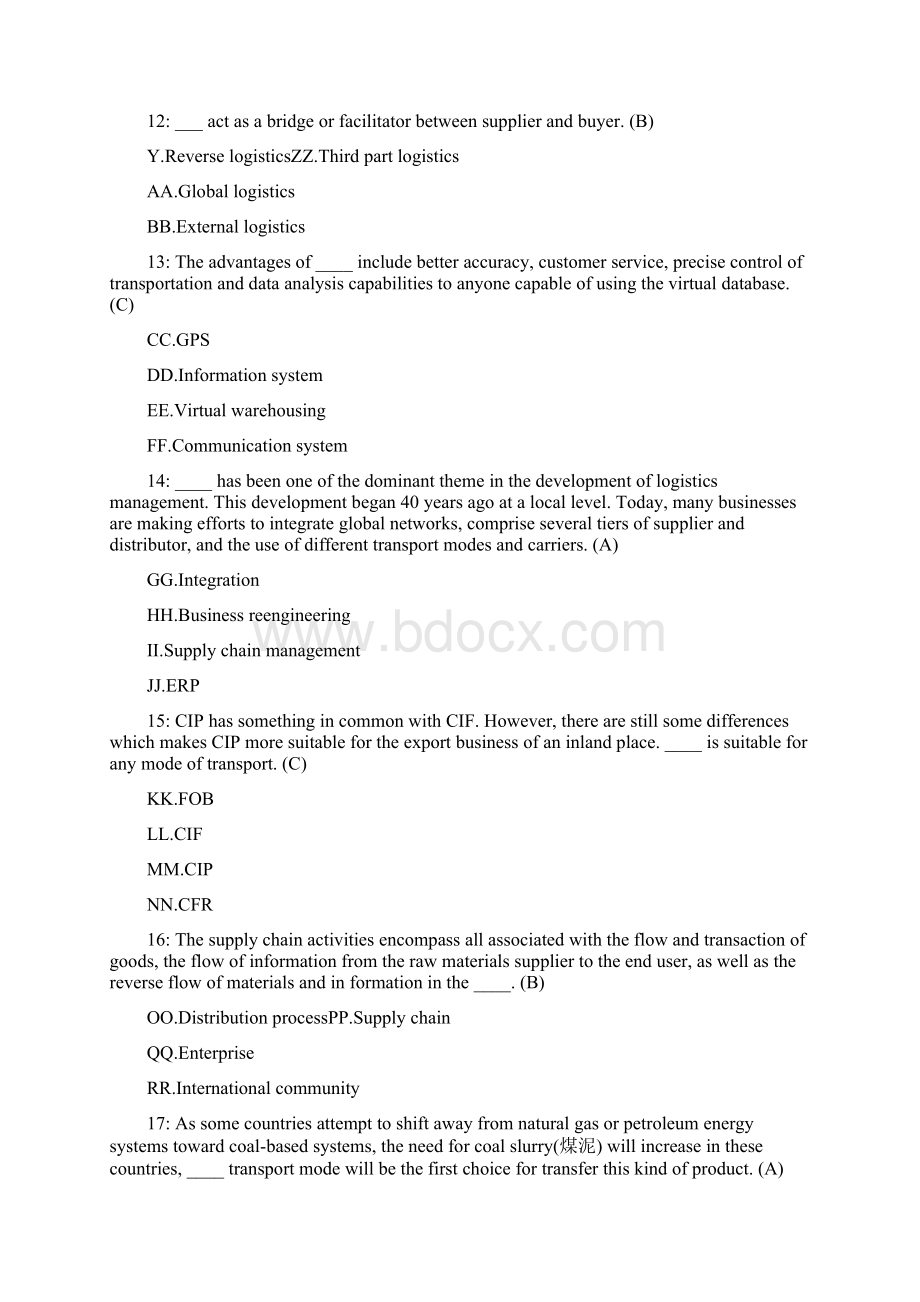 助理物流师物流英语练习1.docx_第3页