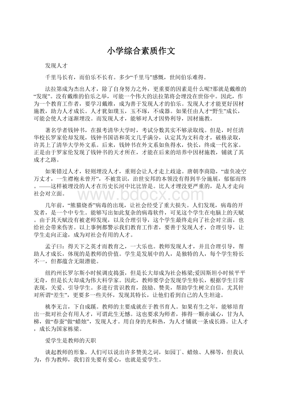 小学综合素质作文文档格式.docx