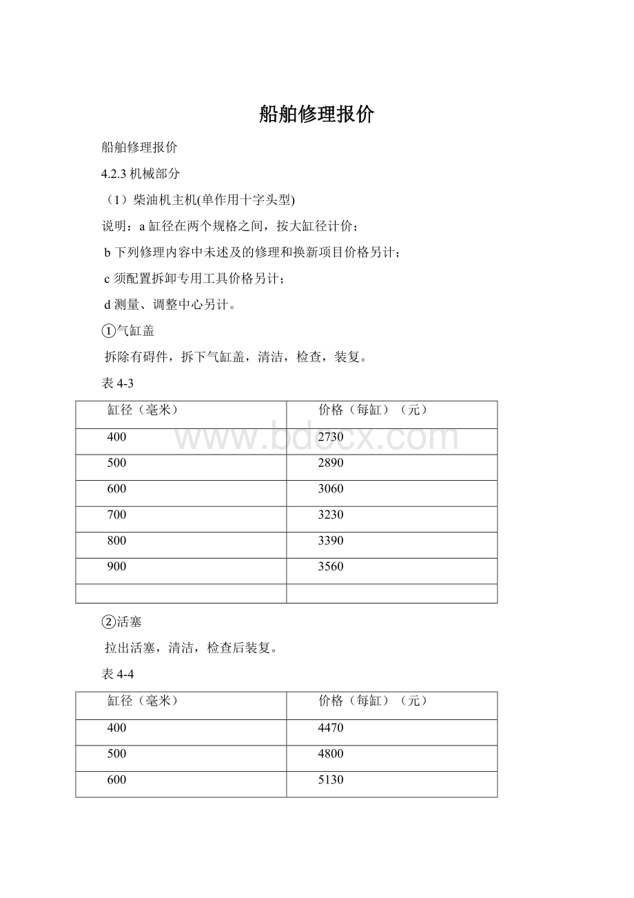 船舶修理报价文档格式.docx_第1页