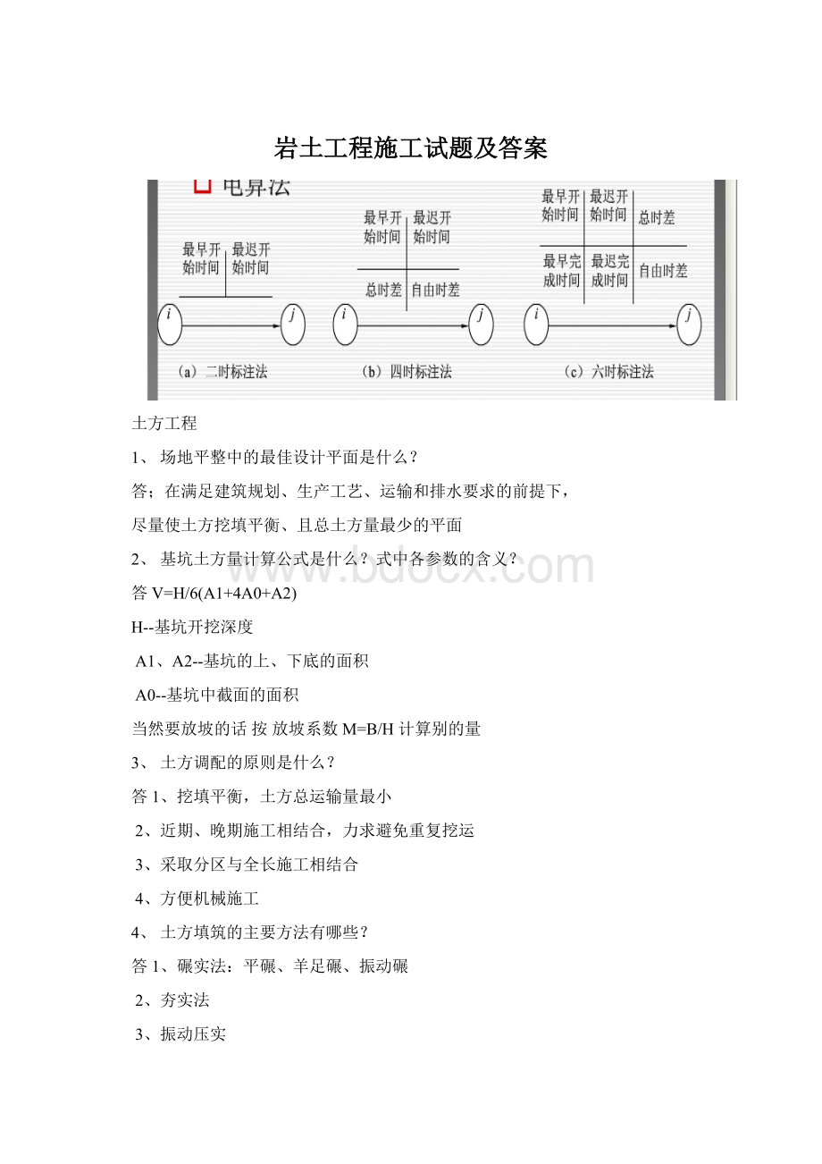 岩土工程施工试题及答案Word格式.docx