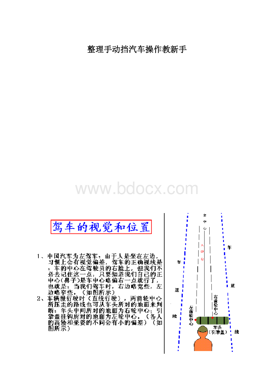 整理手动挡汽车操作教新手.docx