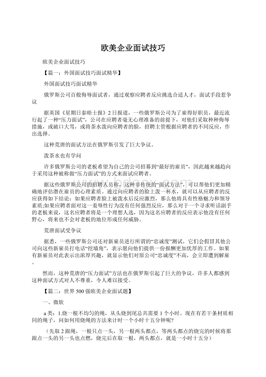 欧美企业面试技巧.docx_第1页