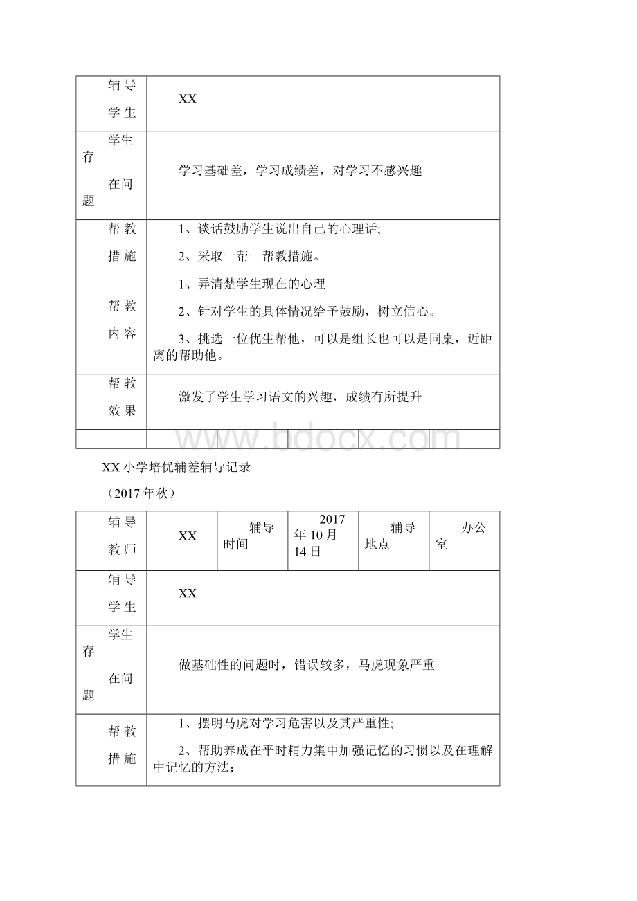 小学语文培优补差辅导记录.docx_第2页