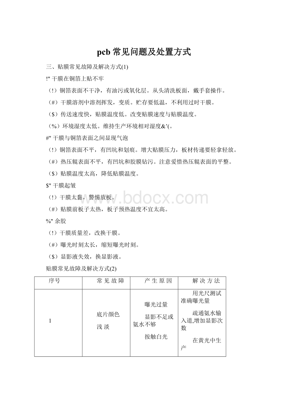 pcb常见问题及处置方式.docx_第1页