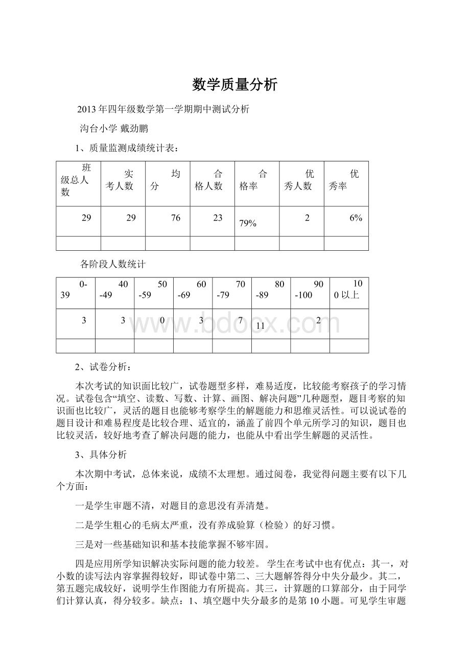 数学质量分析Word下载.docx