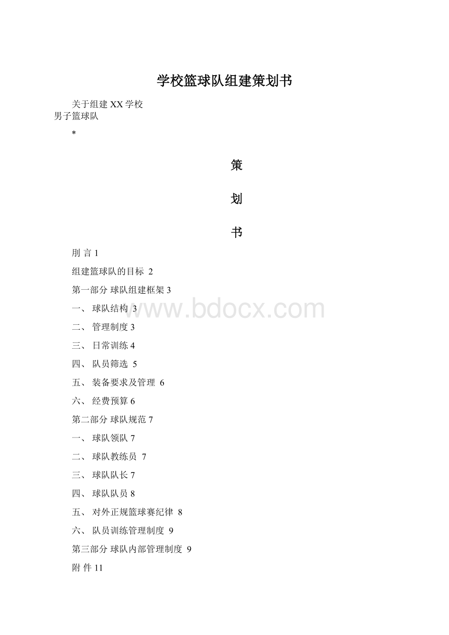 学校篮球队组建策划书.docx