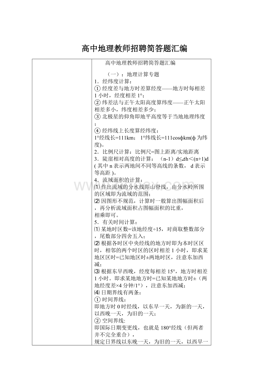 高中地理教师招聘简答题汇编.docx_第1页