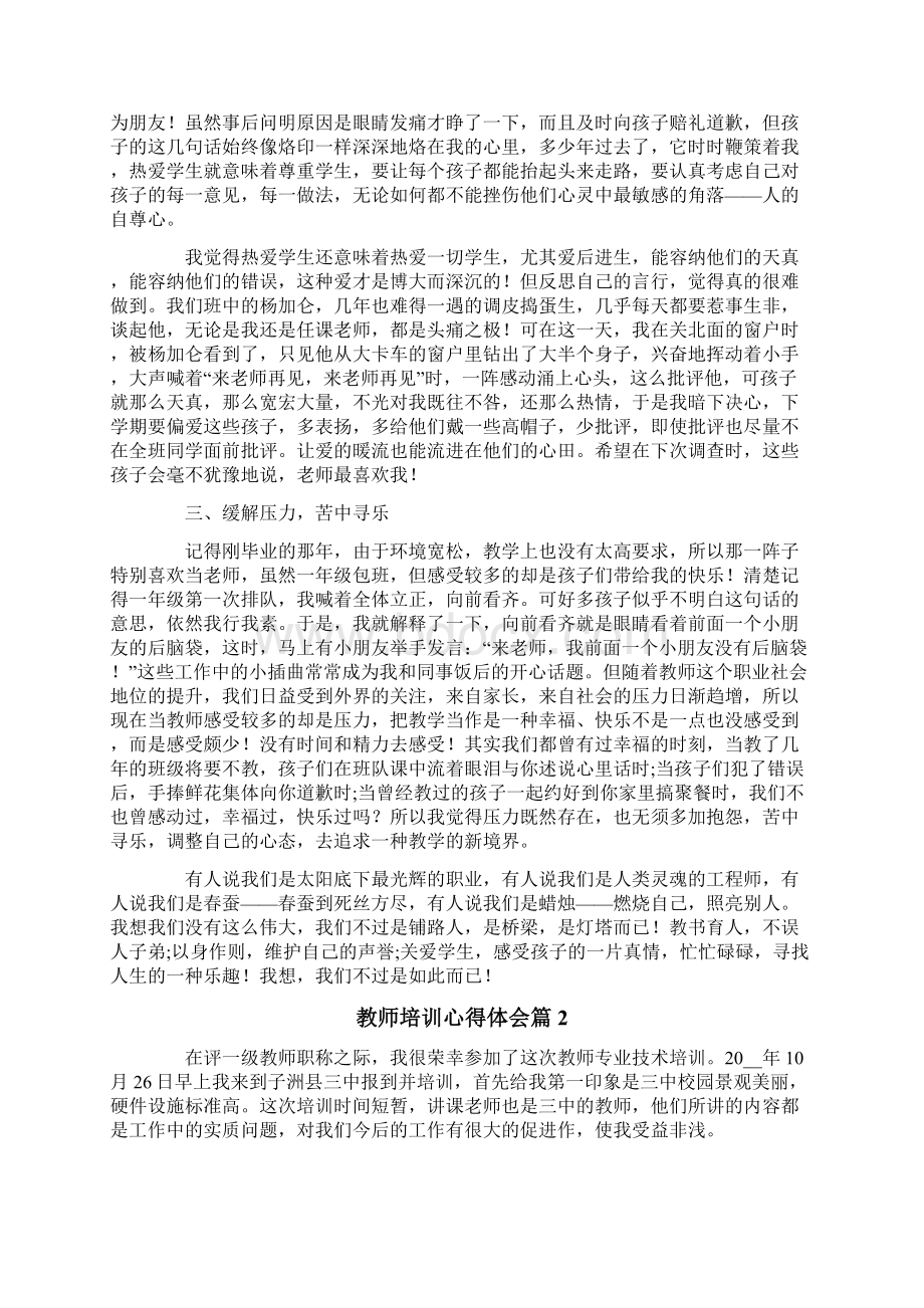 教师培训心得体会十篇新版.docx_第2页