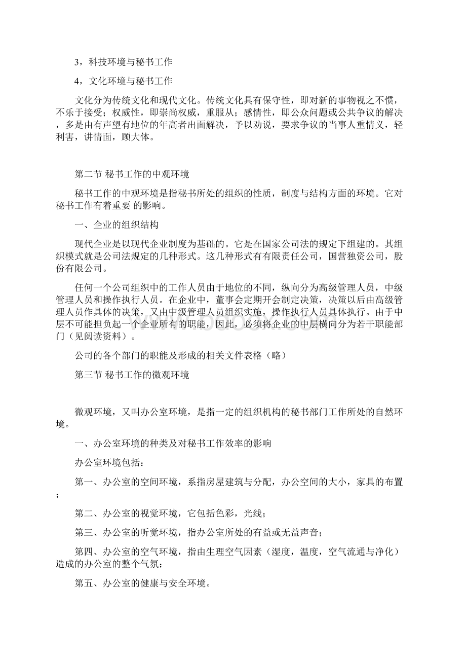 行政文秘第三章秘书工作环境文档格式.docx_第2页