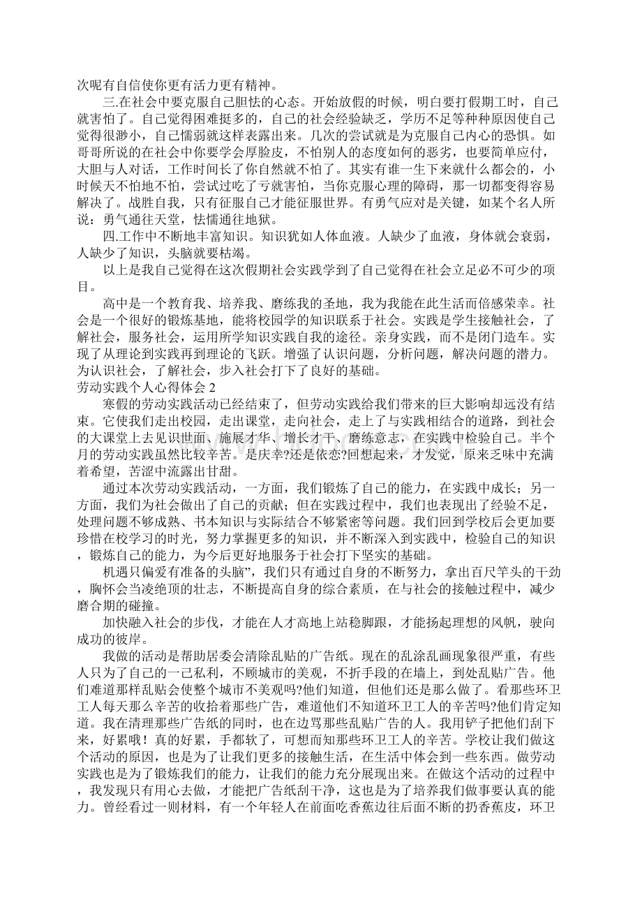 劳动实践个人心得体会精选6篇例文Word格式文档下载.docx_第2页