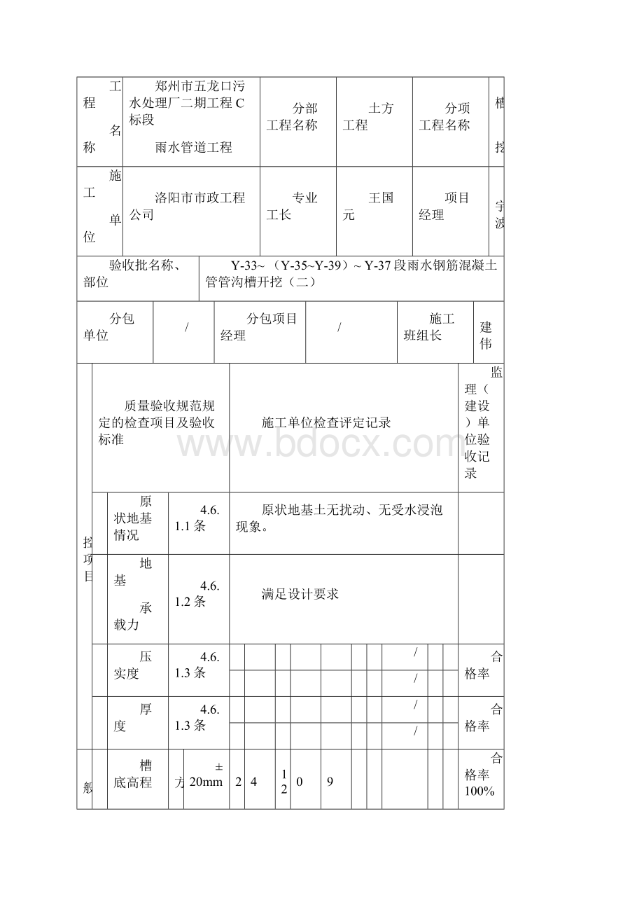 沟槽开挖验收批质量验收记录表.docx_第3页