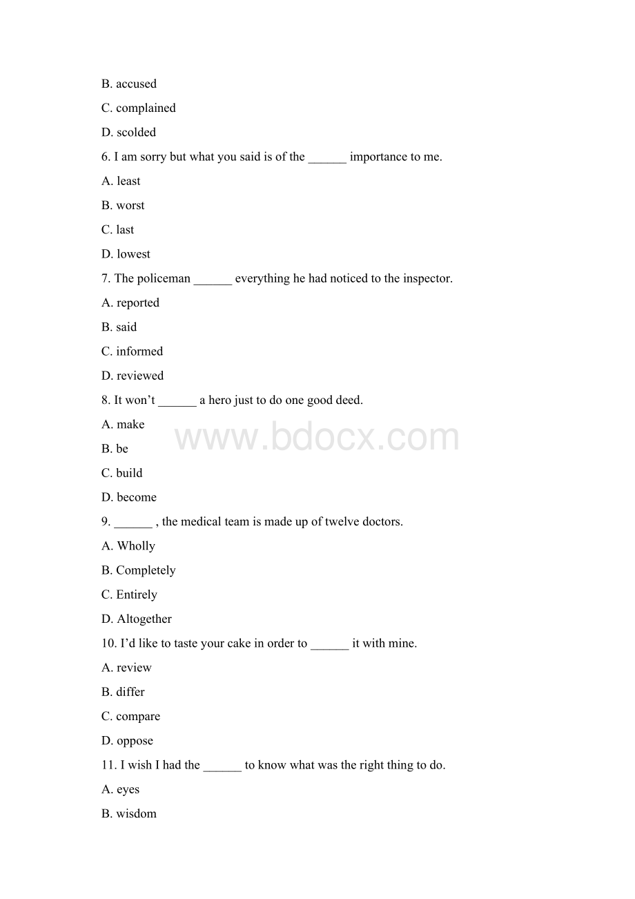 最新全国高等教育自学考试基础英语试题Word文档格式.docx_第2页