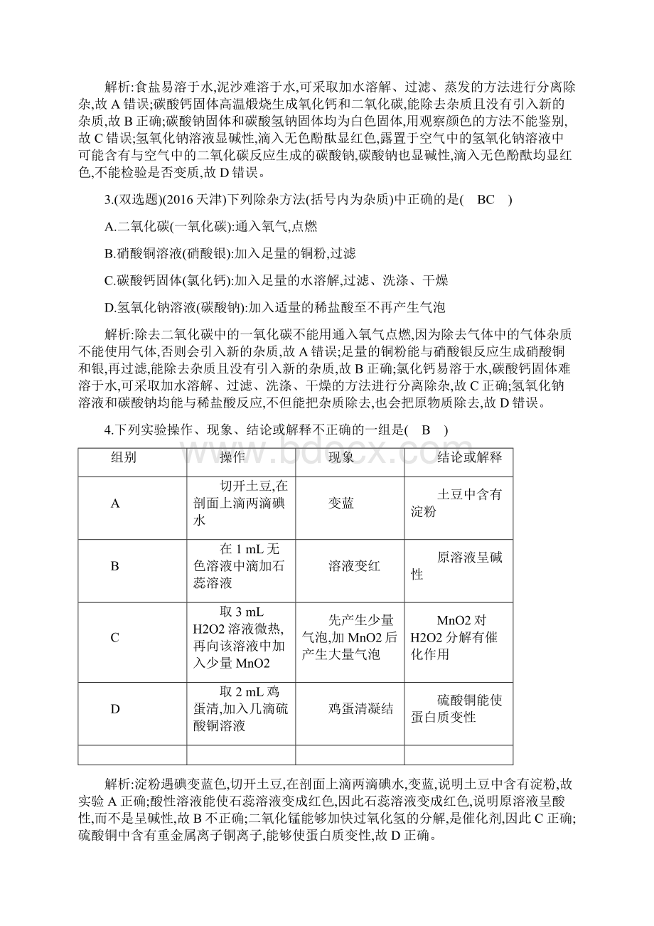 专题二 物质的检验 鉴别 分离与除杂题.docx_第2页