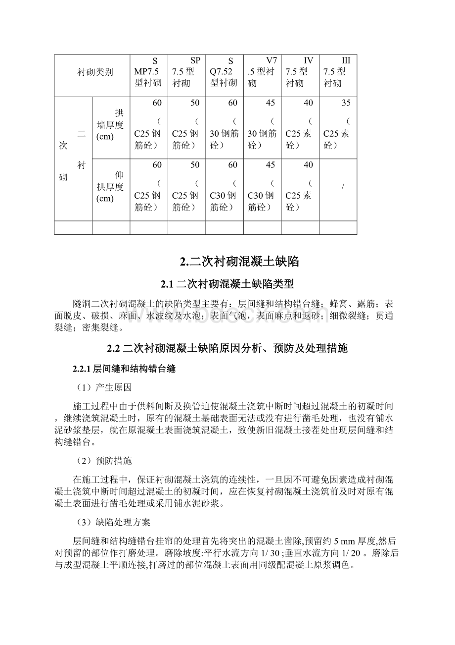 二次衬砌缺陷处理施工方案1.docx_第2页