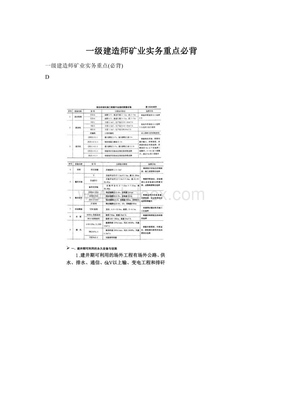 一级建造师矿业实务重点必背.docx_第1页