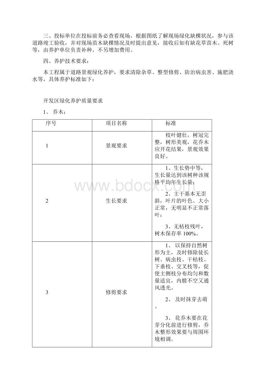 芜湖经济技术开发区东区部分道路绿化的养护招标要求.docx_第2页