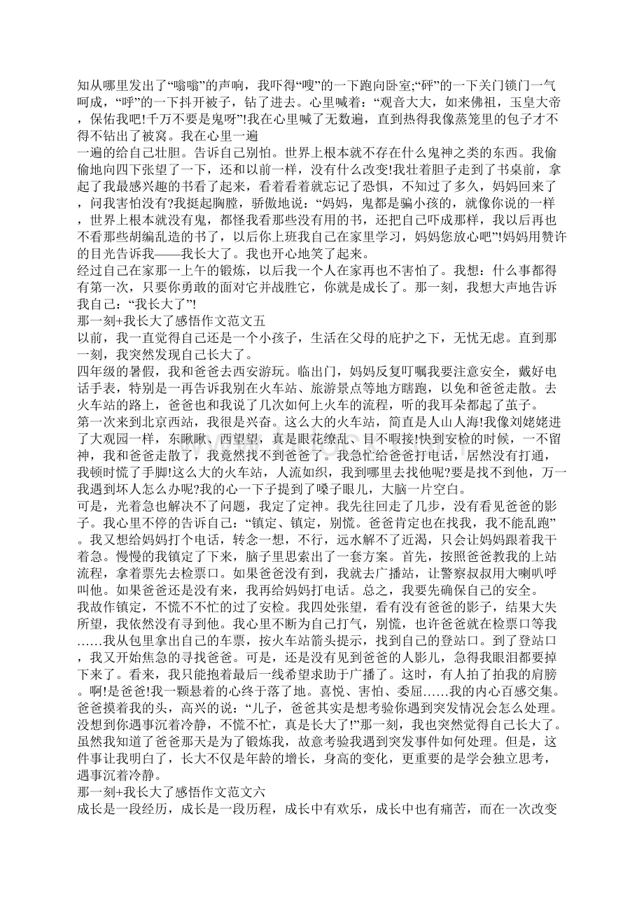 那一刻+我长大了感悟作文十篇.docx_第3页