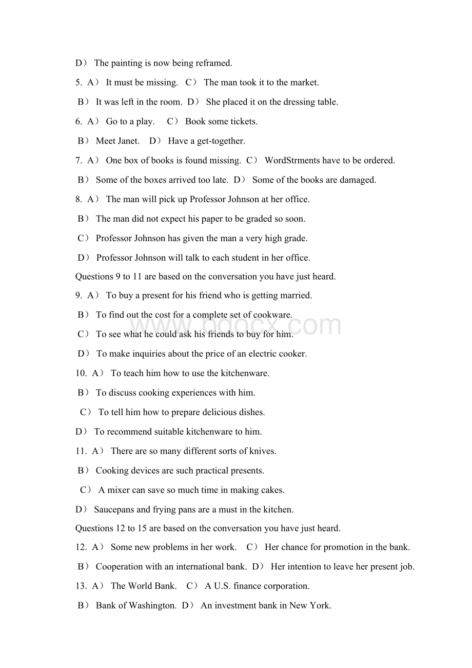 大学英语四级考试真题及答案第一套.docx_第2页