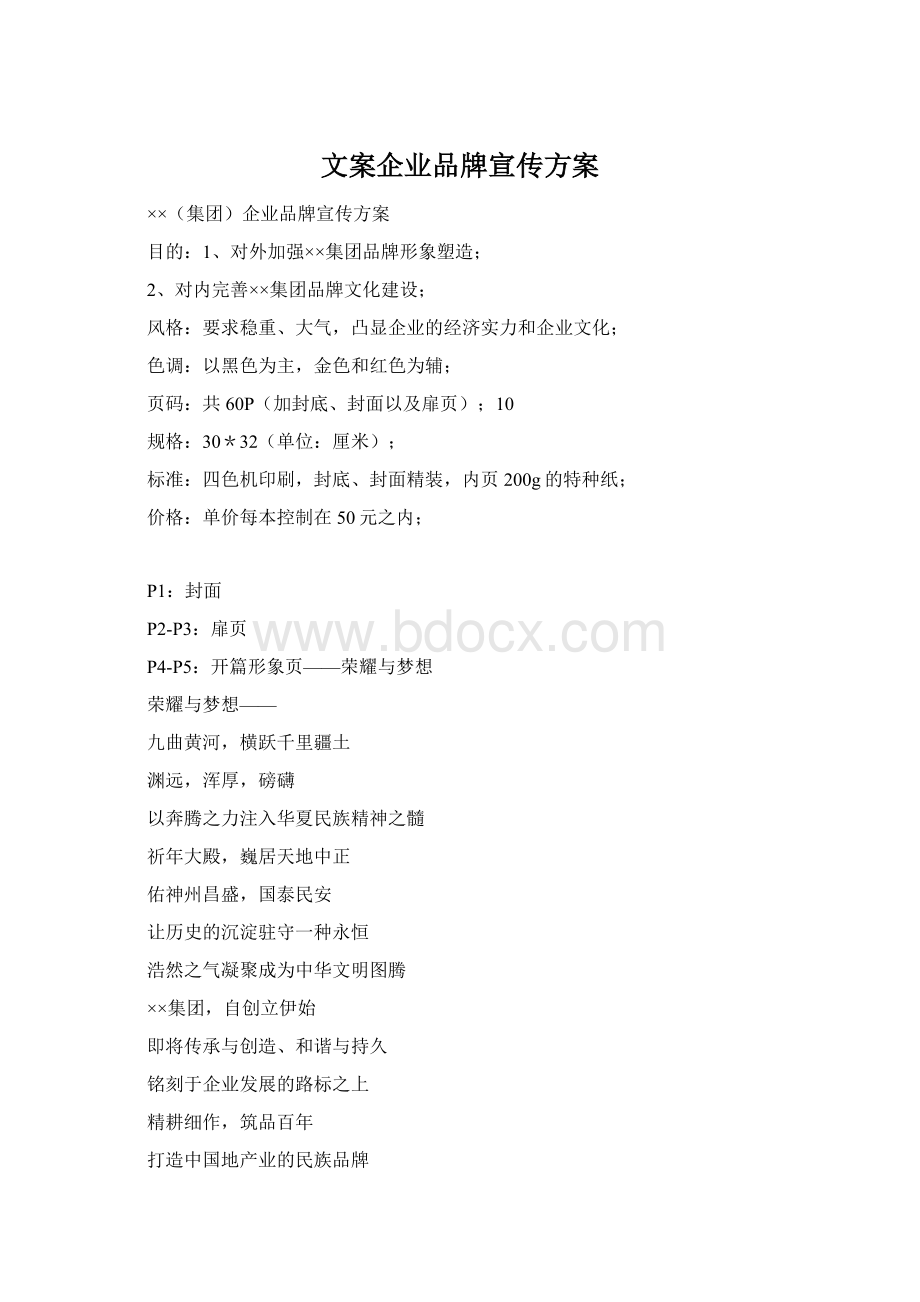 文案企业品牌宣传方案.docx